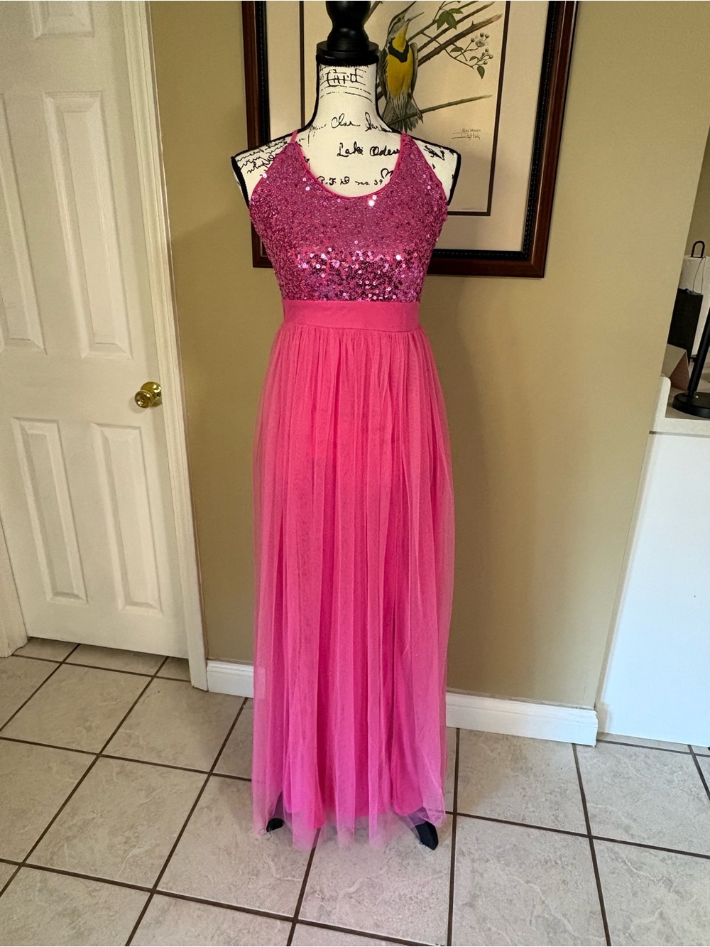 Blashe Hot Pink Sequin Formal Dress Medium